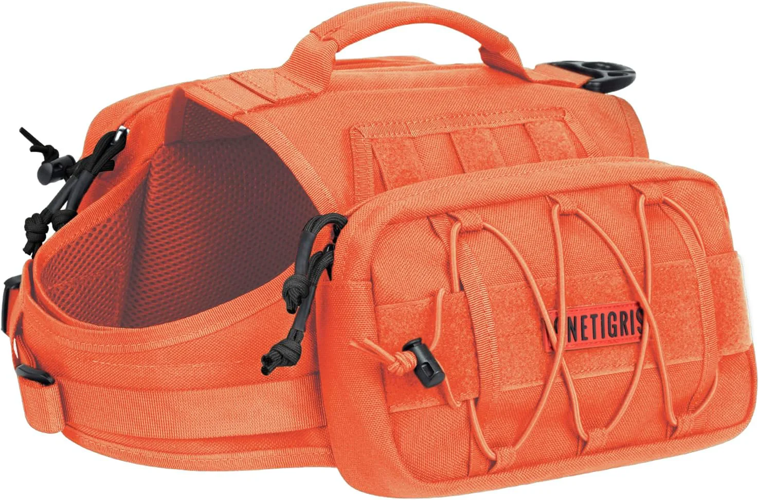 Authentic OneTigris Dog Backpack for Medium Large Dogs Mammoth Nylon Dog Pack Tactical Backpack Harness with Side Pockets for Hiking Walking Training Running Reliable