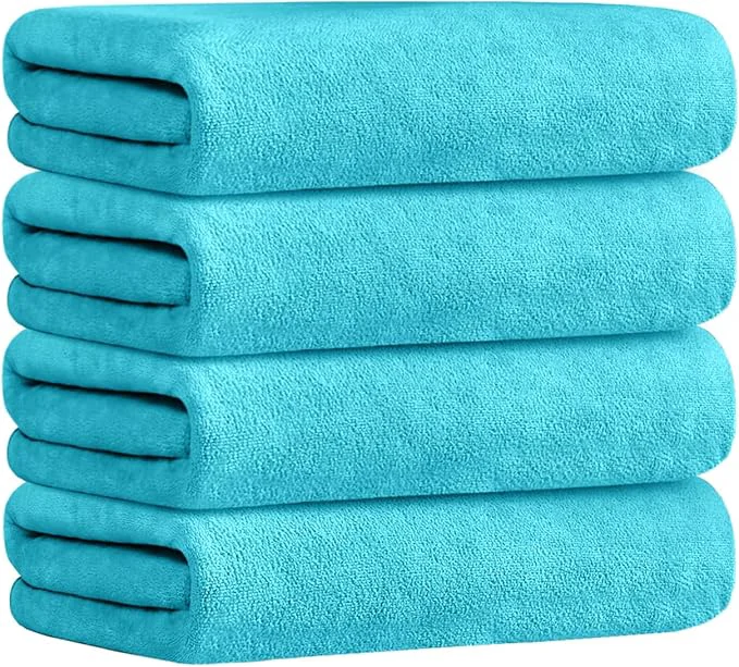 Versatile JML Bath Towel Microfiber Bath Towels Set 4 Pack 30 x 60 - Large Size Extra Absorbent Quick Drying Multipurpose Use as Bath Fitness Towel Sports Towels Yoga Towel AquamarineAbout ThisOverview High-Performance