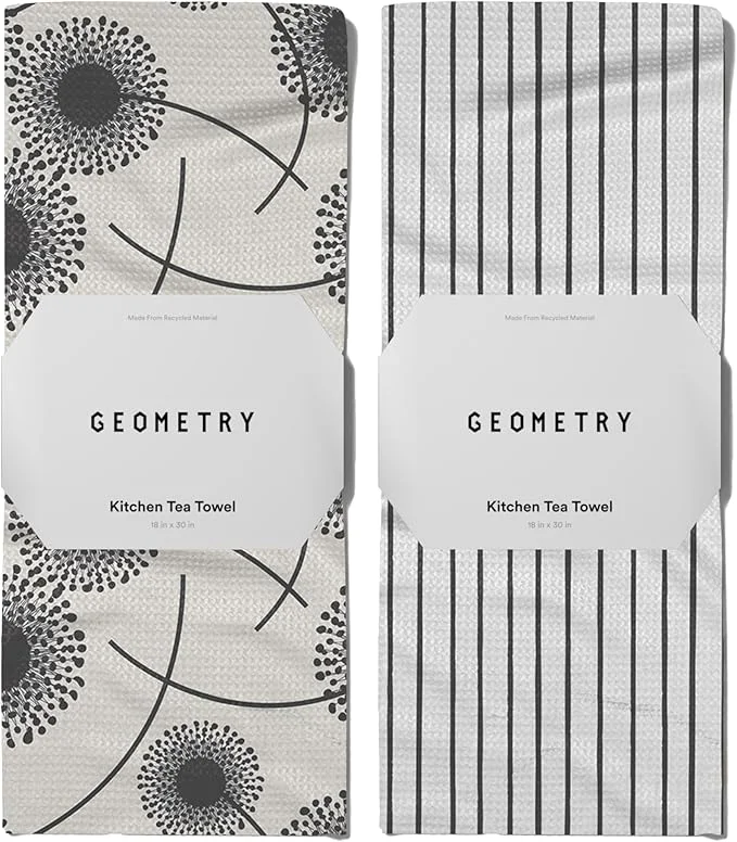 Soft GEOMETRY Kitchen Tea Towels - Quick Dry Microfiber Dish Towels for Kitchen Linen Breeze 18 x 30 2 PackAbout ThisOverview First-Class
