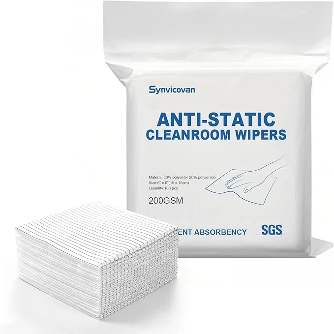 Healthy Anti-Static Microfiber Wipes 6 x6 100 Pcs Class 100 200GSM Lint Cloths Reusable Special ESD Protection Design is Suitable for Protecting Sensitive Electronic Components and ToolsAbout ThisOverview Efficient
