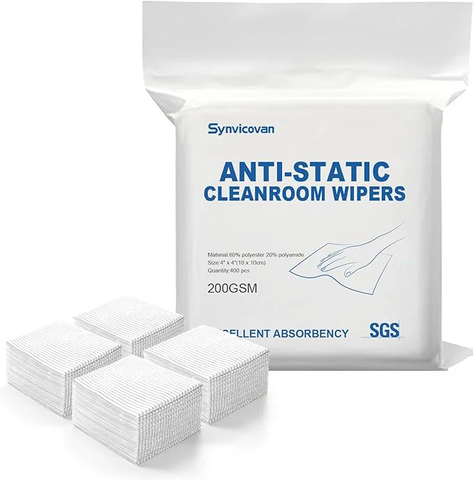 Traditional Anti-Static Microfiber Wipes 4 x4 400 Pcs Class 100 200GSM Lint Cloths Reusable Special ESD protection design is suitable for protecting sensitive electronic components and toolsAbout ThisOverview Casual