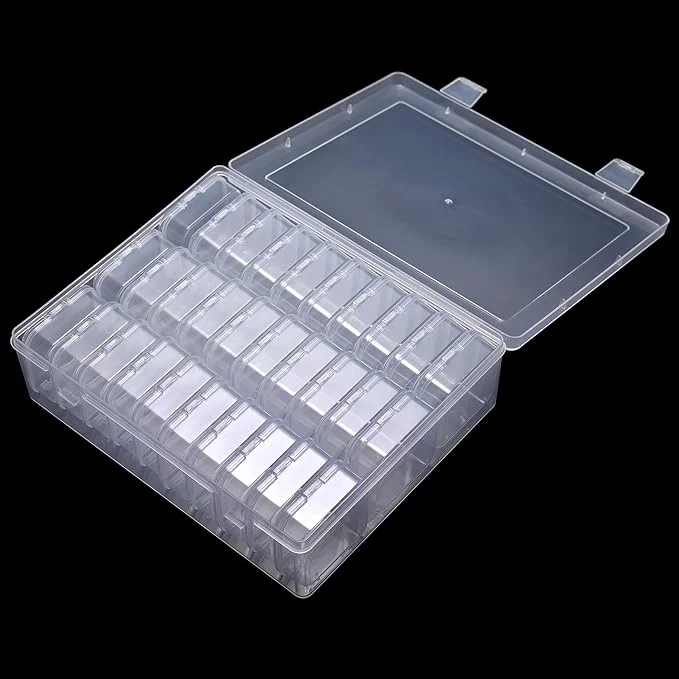 World-Class Bead Storage Box Clear Plastic Organizer Containers with Hinged Lids for Bracelet Making Nail Art Seed Beads Stack Craft Case Travel-Friendly Design 30pcs About ThisOverview Quality