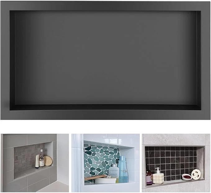 Smart Suteck Shower Niche 12 x24 Shower Niches Ready for Tile Stainless Steel Shower Shelf Insert Niches for Tile Showers Single Niche Tile Recessed for Bedroom Living Room Toile Bathroom Storage BlackAbout ThisOverview Clean