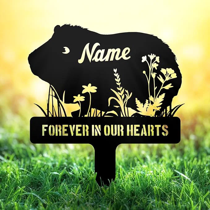 Powerful Personalized Metal Guinea Pig Memorial Stake – Custom Pet Grave Marker Official