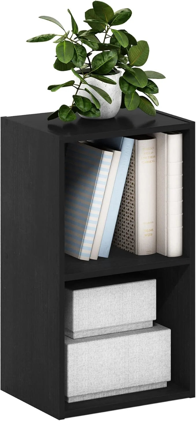 Traditional Furinno PASIR Book Shelf 2-Tier Modern Bookshelf Open Shelves Bookcase 9 x 12 x 21 for Living Room Bedroom Home Office BlackwoodAbout ThisOverview Sustainable