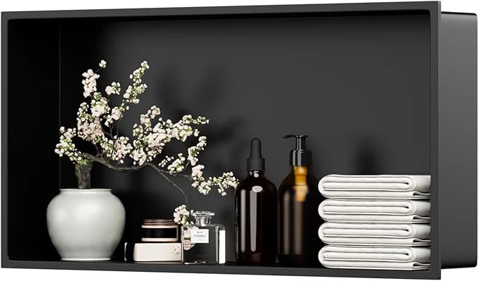 Optimized Matte Black Shower Niche 24 X 12 Inner Size 23.2 X 11.2 304 Stainless Steel Wall Niche Bathroom Shelf for Shower Wall No Tile Needed Recessed Niche Shower Insert for Bathroom StorageAbout ThisOverview Casual