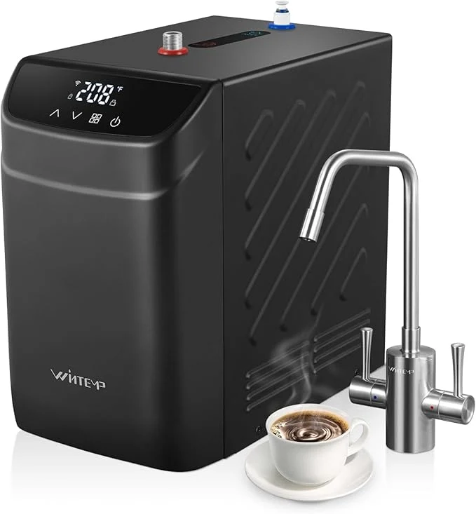 Refined Instant Hot Water Dispenser 3.4-Quart Stainless Steel Tank with Hot Cold Under-Sink Faucet Precise 113–208℉ Temp WiFi Smart Control Energy-Efficient for Home Office B32CU-FHCAAbout ThisOverview Solid