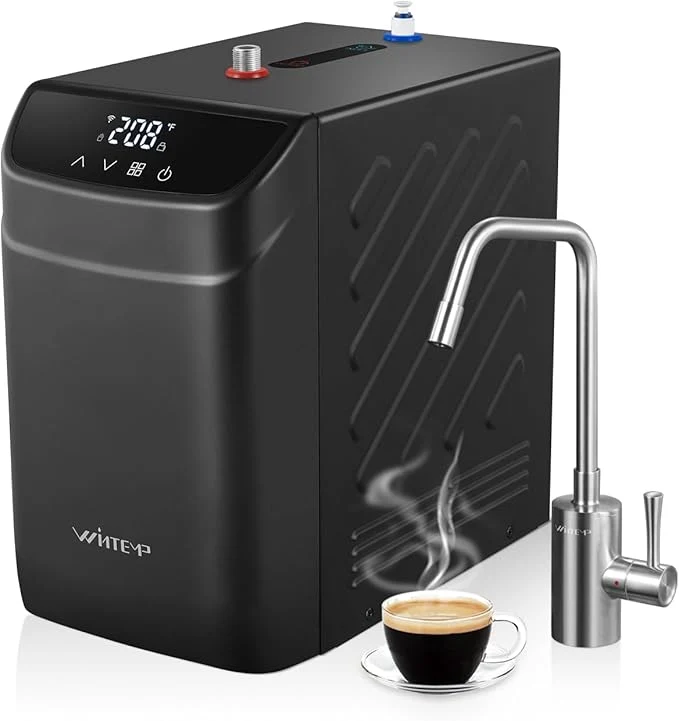 World-Class Instant Hot Water Dispenser 110V Under-Sink Hot Water Boiler with Faucet 3.4 Qt Stainless Steel Tank Digital Temperature 113–208°F Energy-Efficient Design Quiet Operation Child Safety LockAbout ThisOverview Fine