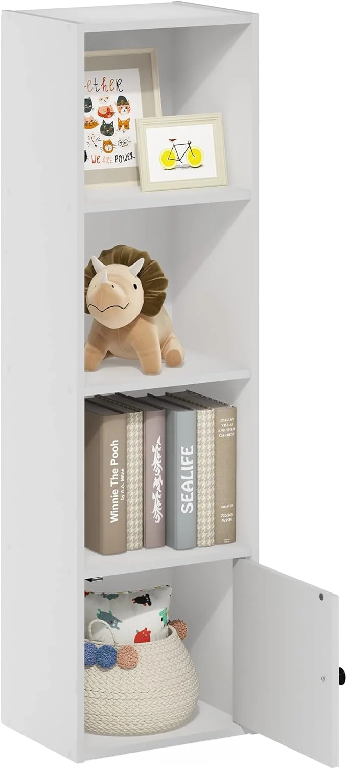 Certified Furinno Luder Shelf Bookcase with 1 Door Storage Cabinet WhiteAbout ThisOverview Superior