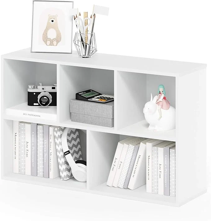 Soft Furinno LUDER Book Shelf 5-Cube Bookshelf Reversible Bookcase 9.4 x 19.5 x 31.5 for Living Room Bedroom Home Office WhiteAbout ThisOverview Fast