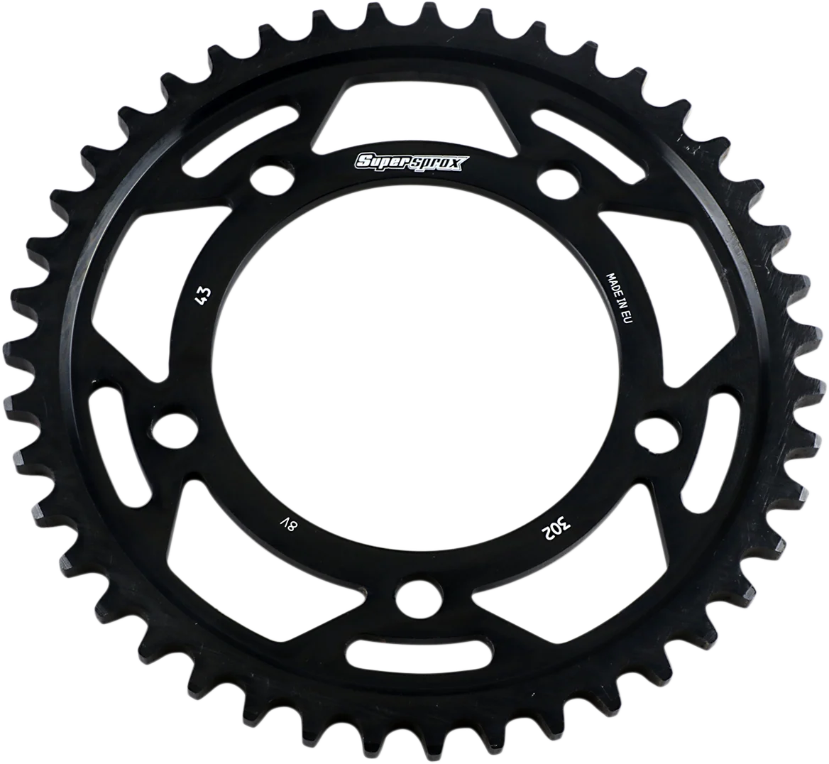 Elegant SUPERSPROX Edge Rear Sprocket - Black - 43 Tooth RFA-302-43-BLK Responsible