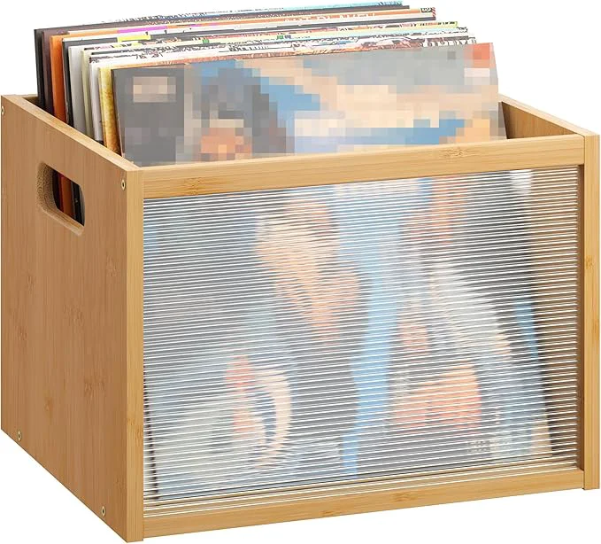 Consistent GHWIE Record Storage Holder LP Record Storage ，Visible Record Holder Crate with Handle，Great for Storing Vinyl Records Albums Folders Books Toys and ClothesAbout ThisOverview Outstanding