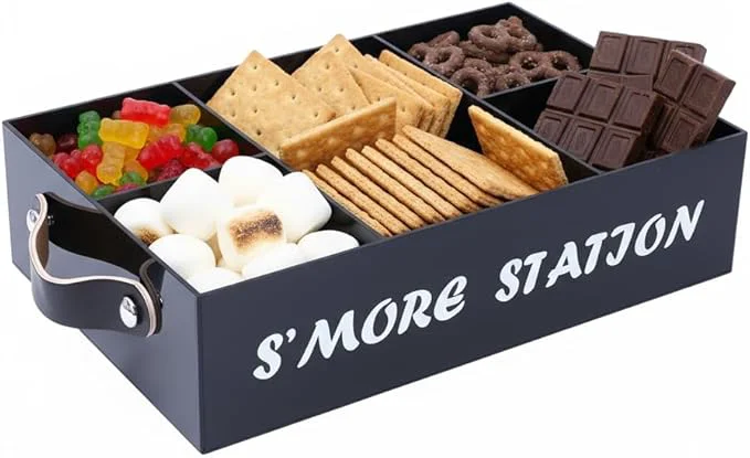 Convenient Smores Station S'mores Bar Holder Smores Caddy Smore Accessories Organizer for Marshmallow Roasting Sticks Chocolate S'mores s Sticks Kit Maker-AcrylicAbout ThisOverview Recyclable