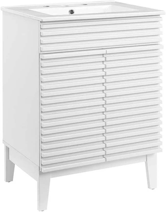 Top-Quality Modway Render Mid-Century Bathroom Vanity with Sink in White WhiteAbout ThisOverview World-Class