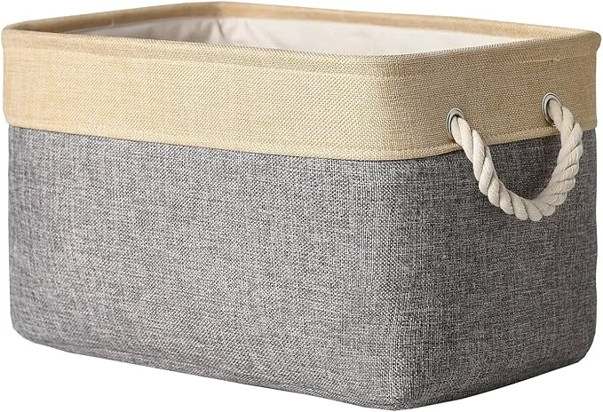 Fine TheWarmHome Storage Basket - 15.7L×11.8W×8.3H 1 Pack Large Baskets for Organizing Shelves Storage Bins for Clothes Book Shelf Home Fabric Storage Cubes Gold and Grey About ThisOverview User-Friendly