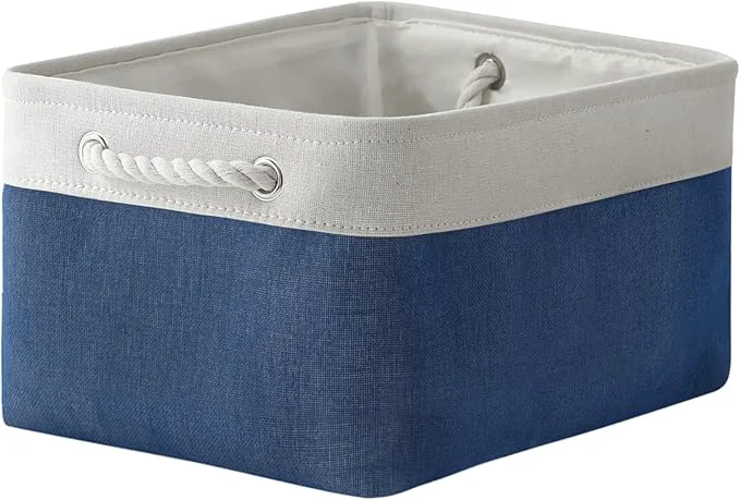 Fashionable TheWarmHome Storage Bins for Shelves - 1 Pack 15.7x11.8x8.3 inch Fabric Storage Cubes Storage Basket for Organizing Gift Laundry Cloth Toy Room White Jean Blue About ThisOverview Long-Lasting