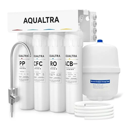 Next-Generation AQUALTRA USF-4RF-100 100 GPD Alkaline Reverse Osmosis System 3 1 Pure to Drain Under Sink Water Filtration System with Dedicated FaucetAbout ThisOverview Long-Lasting