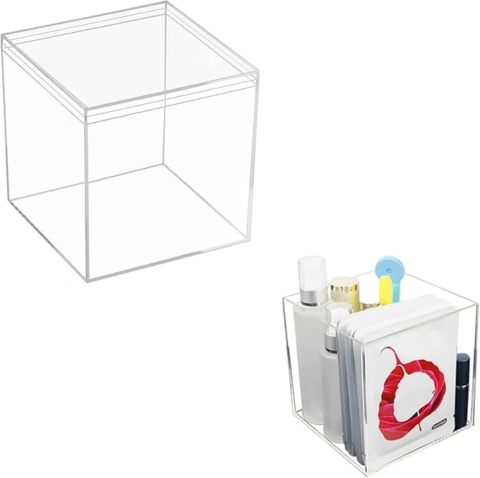 Flexible Acrylic Box Clear Display Boxes with Lids Acrylic Square Cube Decorative Boxes Jewelry Storage Box for Birthday Valentine's Day Party Favor Candy Pill and Tiny JewelryAbout ThisOverview Functional