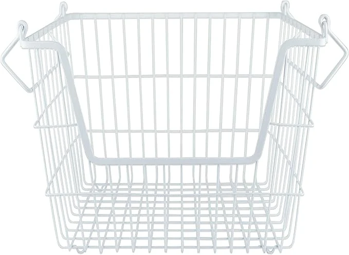 Sustainable DII Metal Wire Mesh Stackable Utility Storage Bin Large Rectangle 13x10x11 WhiteAbout ThisOverview Premium