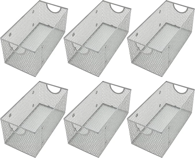 Trendy YBM Home Kitchen Pantry Organizer Wire Basket for Shelves Pantry and Cabinets Mesh Open Metal Storage Bin for Organizing Household Office and Laundry Supplies 11 x 5.5 x 5 in Pack of 6About ThisOverview High-Quality