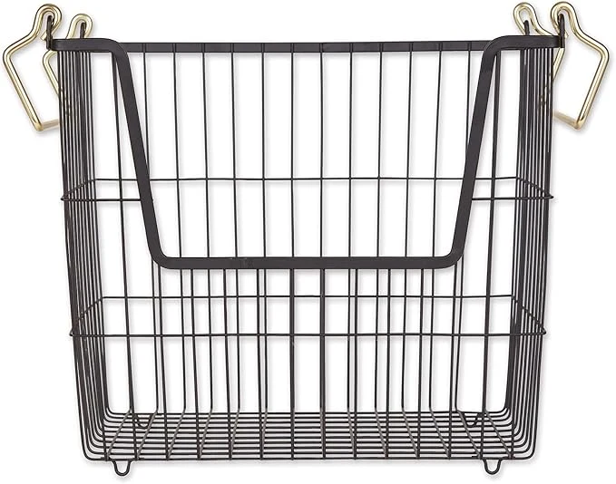 Responsible DII Metal Wire Mesh Stackable Utility Storage Bin Large Rectangle 13x10x11 Black GoldAbout ThisOverview Sophisticated