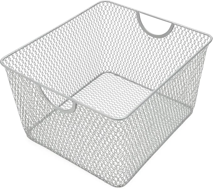 Outstanding YBM Home Mesh Wire Storage Basket for Shelves Pantry Organization and Kitchen - Multipurpose Steel Wire Basket Holder Bin for Organizing Office Supplies Household Toiletries and Laundry SuppliesAbout ThisOverview Elite