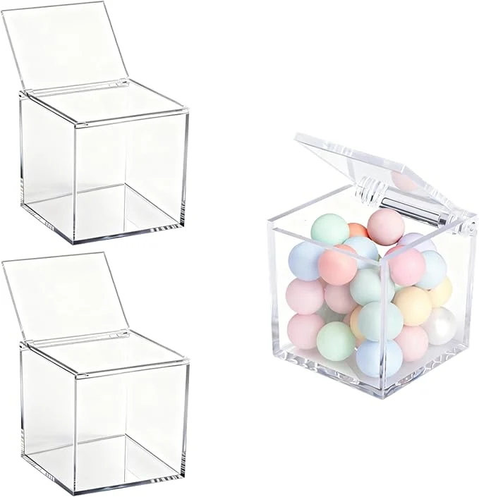 Secure KissYou Acrylic Box 2 Packs Plastic Display Box with Lid Small Multipurpose Storage Box for Keepsakes Jewelry Candy Acrylic Square CubeAbout ThisOverview Fine Crafted