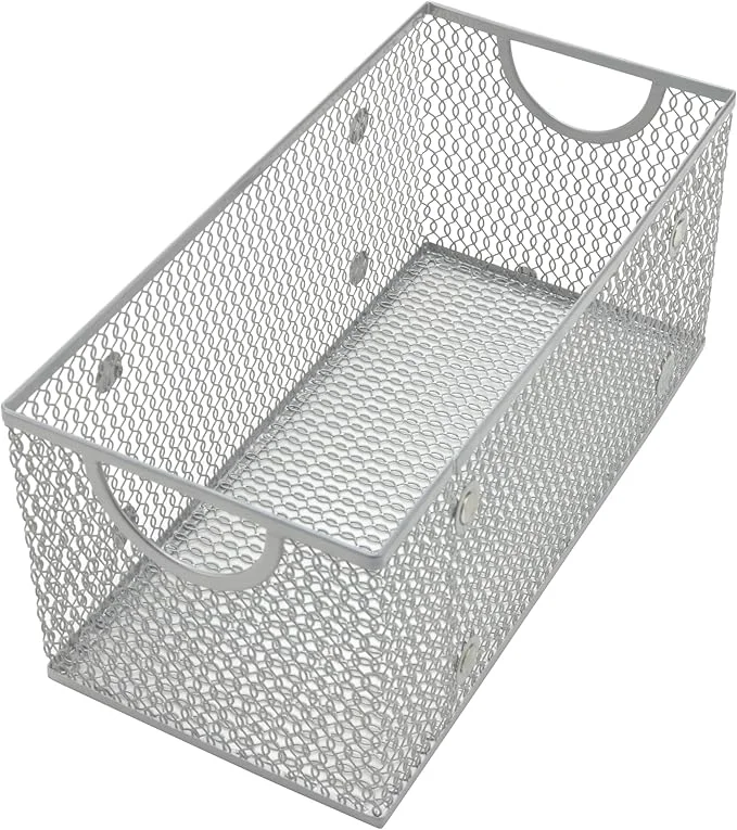 Trusted YBM Home Mesh Wire Storage Basket for Shelves Pantry Organization and Kitchen - Multipurpose Steel Wire Basket Holder Bin for Organizing Office Supplies Household Toiletries and Laundry SuppliesAbout ThisOverview Reusable