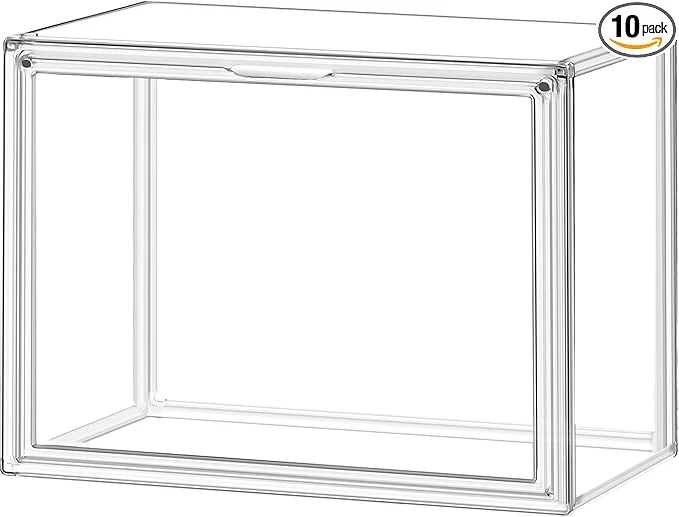 Sophisticated 10 Pack Purse Organizer for Closet 14.1''x8.6''x10.9 '' Clear Acrylic Display Case with Magnetic Door X-Large Plastic Stackable Handbag Organizer for Collectibles Figures Size 14 Shoes CosmeticAbout ThisOverview Excellent