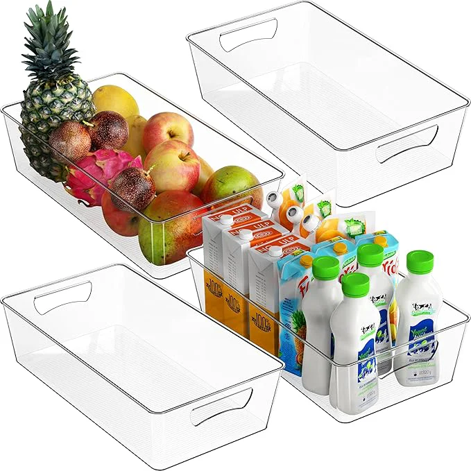 Premium Simple Houseware 4 Pcs Kitchen Clear Bin Storage Organizer 15 x 8 x 3.75 About ThisOverview Effective