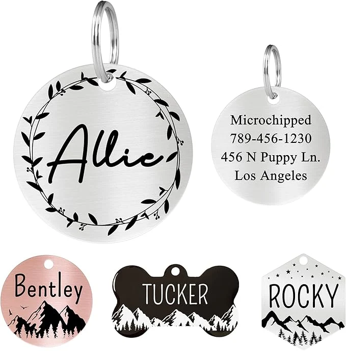 Versatile Ultra Joys Stainless Steel Pet ID Tag Dog Name Tags Personalized Front and Back Sustainable