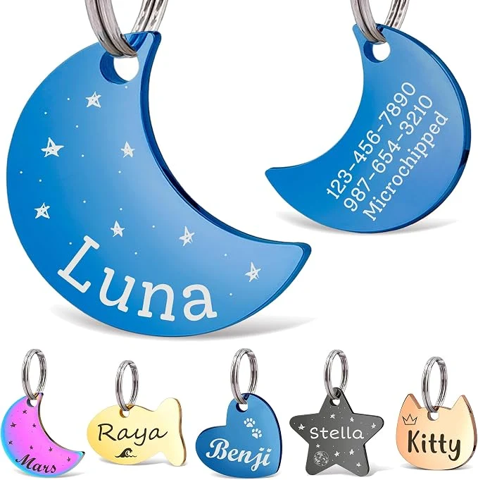 Convenient Anavia Small Size Dog Cat ID Tags Small XS Personalized Color Plated Stainless Optimized