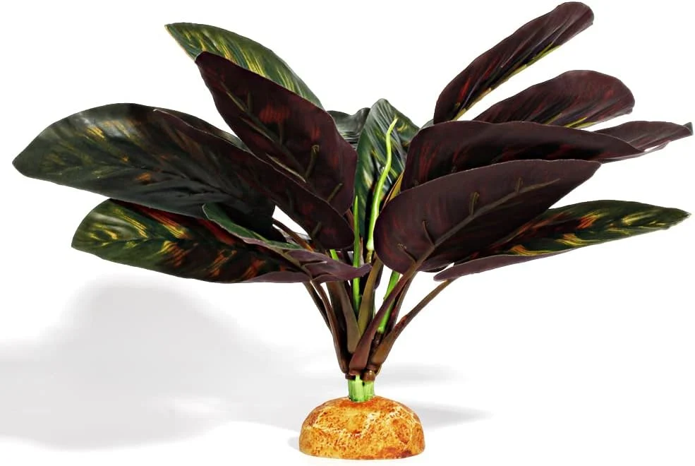 Fast Reptile Terrarium Decor Plants Bearded Dragon Tank Accessories fit Crested Gecko Leopard Lizard Chameleon Ball Python Snake Frog - Purple Fake Prayer Peacock Plants Sustainable