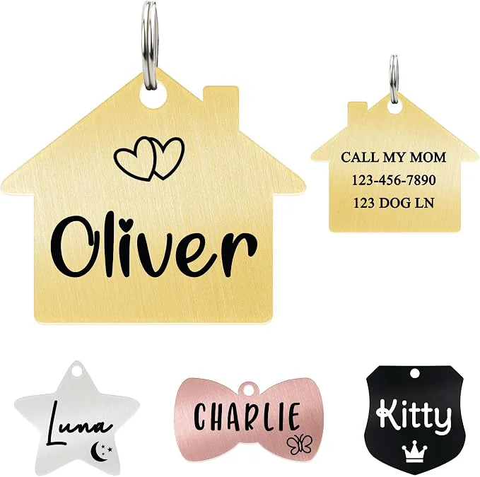 Ultra Joys Cat ID Tag Personalized Pet Tags Durable Stainless Steel Small Pet Specialty