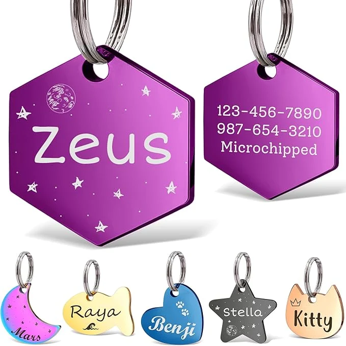 Trusted Anavia Small Size Dog Cat ID Tags Small XS Personalized Color Plated Stainless Innovative