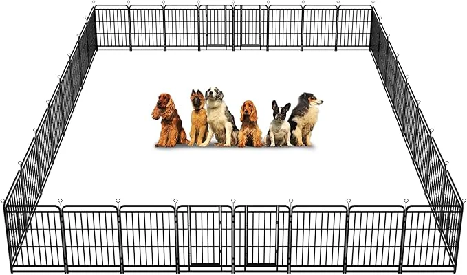 Premium Material Heavy Duty Dog Playpen 32 Steel Panels 40 Height Square Steel Pipe Refined