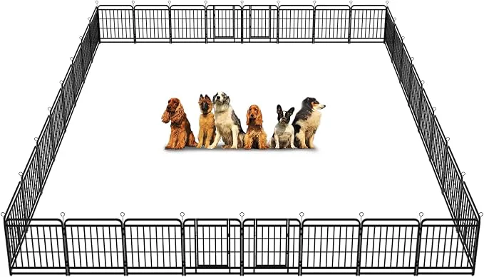 Prestigious Dog Fence Outdoor 32 Piece Panels 32 Height Square Steel Pipe Sustainable