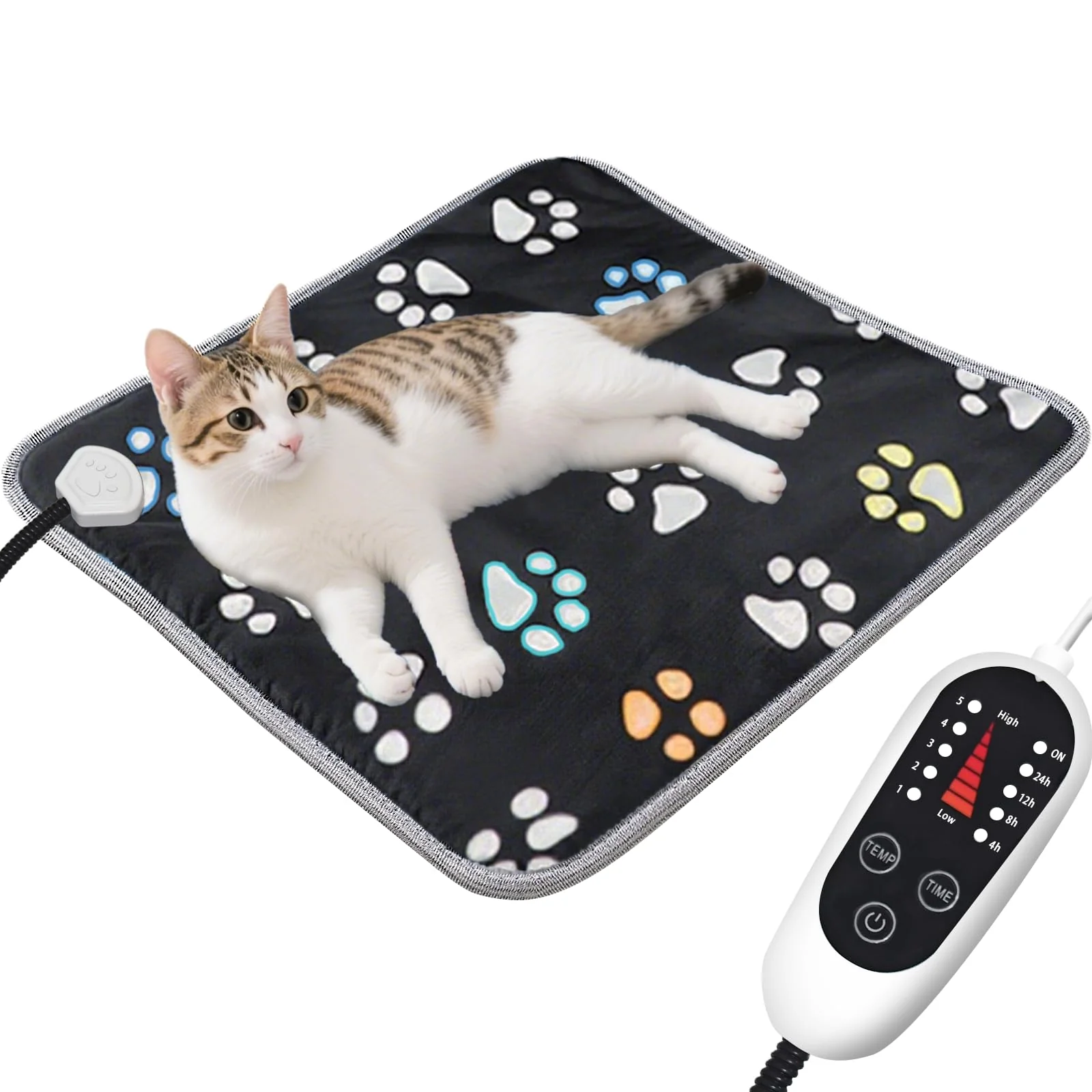 Sustainable furrybaby Pet Heating Pad 17x17in – Waterproof Adjustable Temp Anti-Bite Wire Indoor Use High-Quality