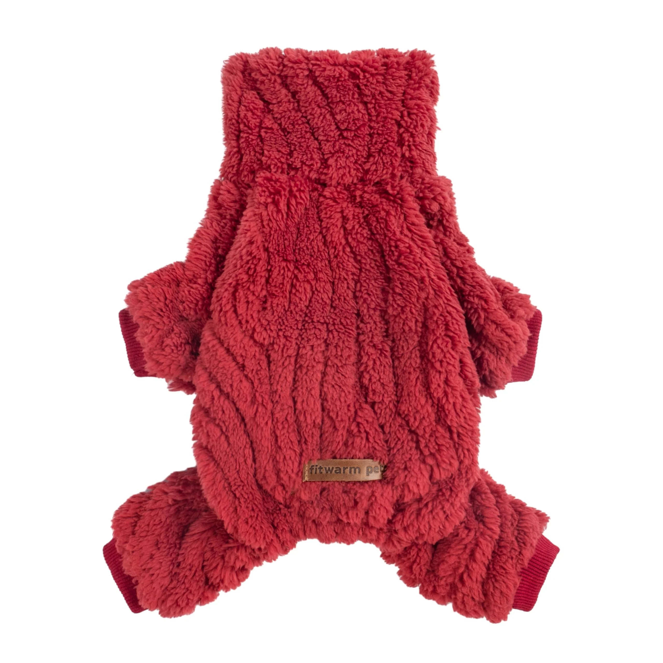 Certified Fitwarm Turtleneck Fleece Dog Sweater Pajamas Red Winter Onesie for Small Dogs XXL Soft