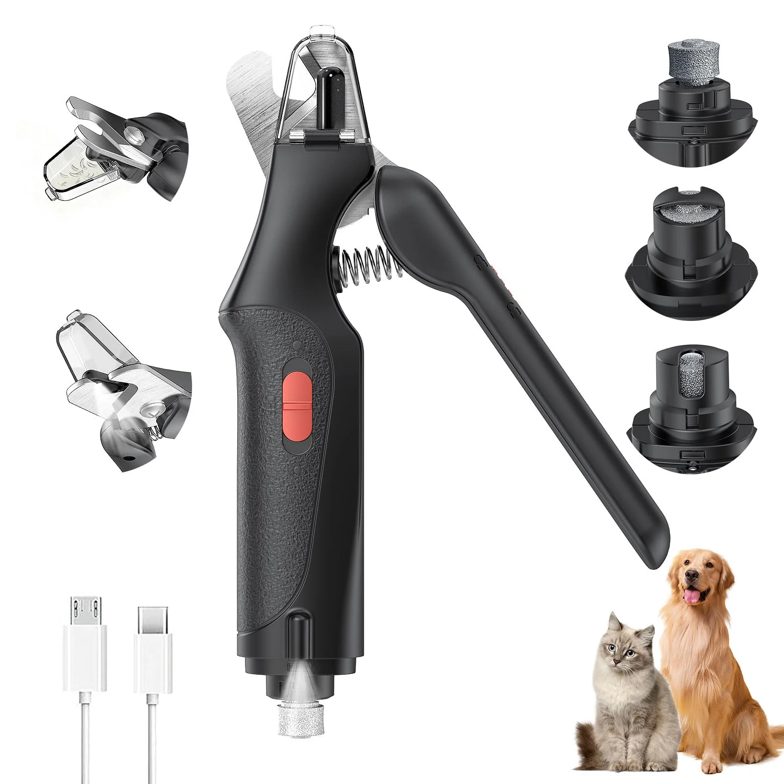 Premium CATPICK 2-in-1 Cat Dog Nail Clippers with LED Lights USB Rechargeable Elite