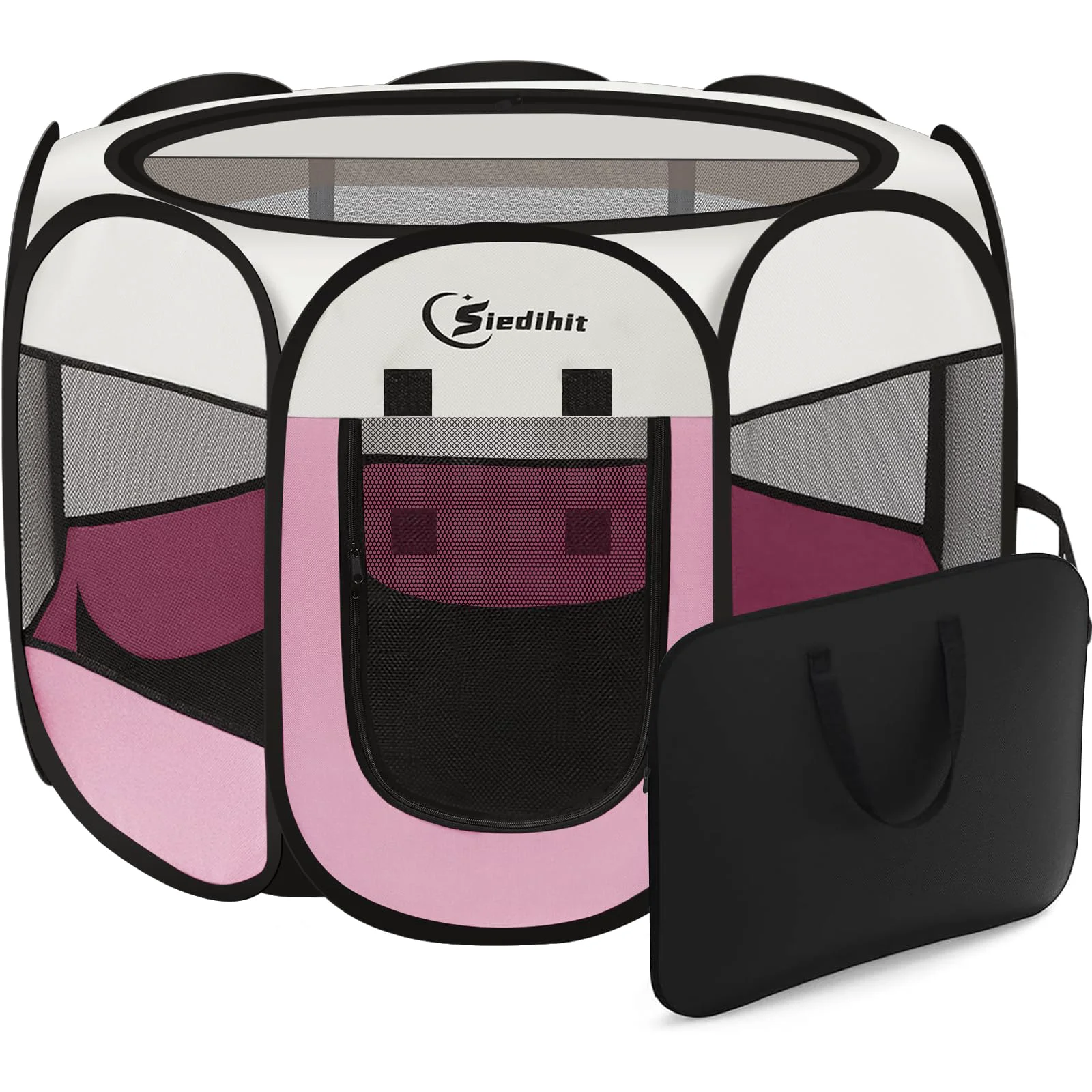 Excellent Siedihit Pink Dog Cat Playpen - Portable Indoor Outdoor Pet Enclosure for Small Dogs Cats Rabbits Genuine