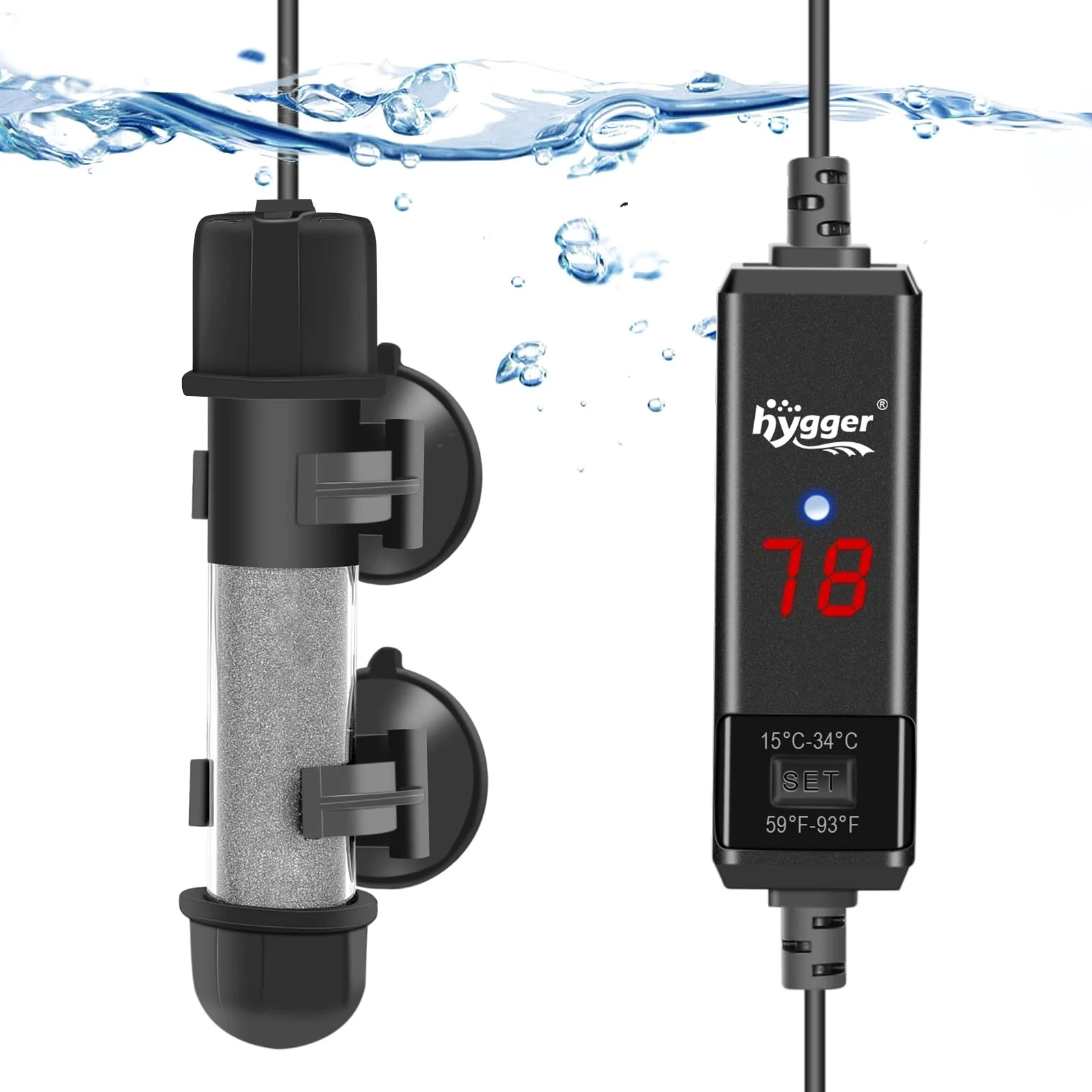 Reliable hygger Small Aquarium Betta Heater — Submersible 5-26 Gallon Tank Heater with LED Display Smart