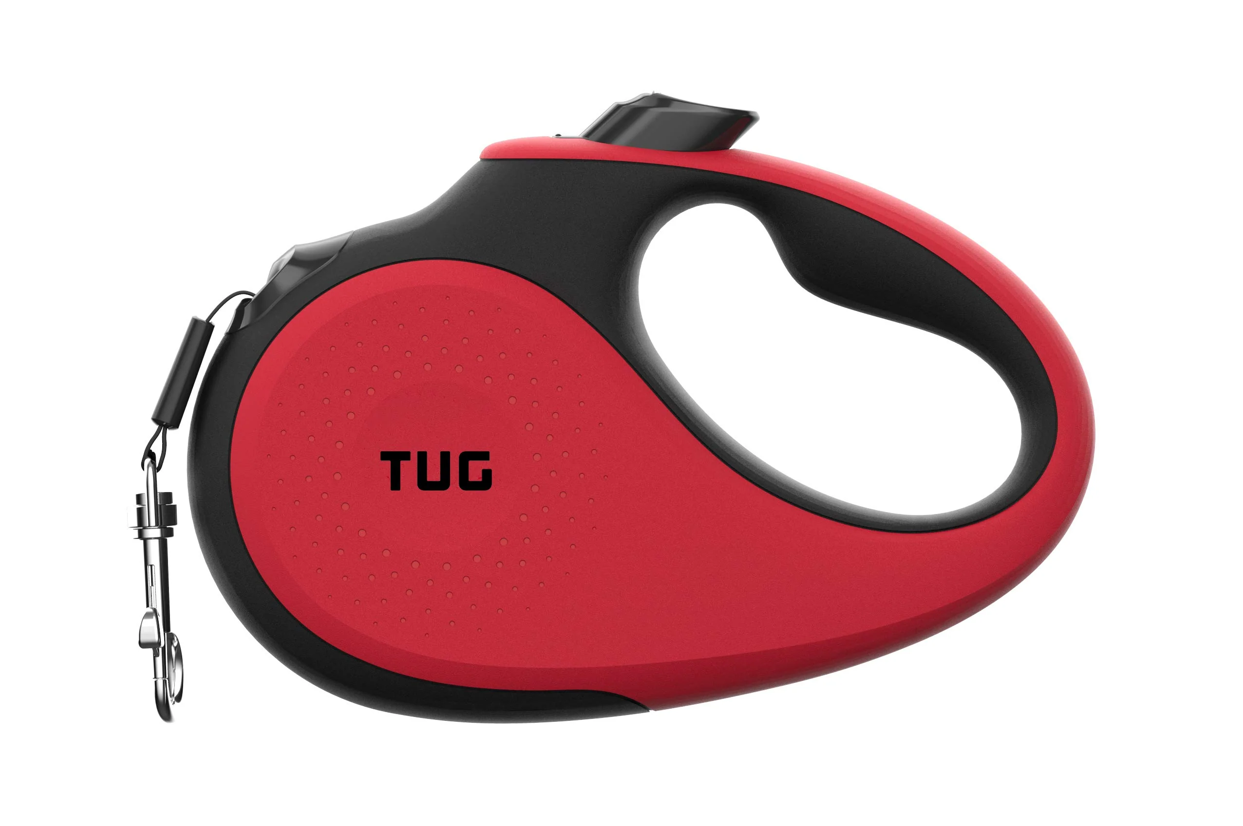 Secure TUG 360° Tangle- Retractable Dog Leash – Large Red 16 ft Nylon Tape Anti-Slip Handle Expertly Made