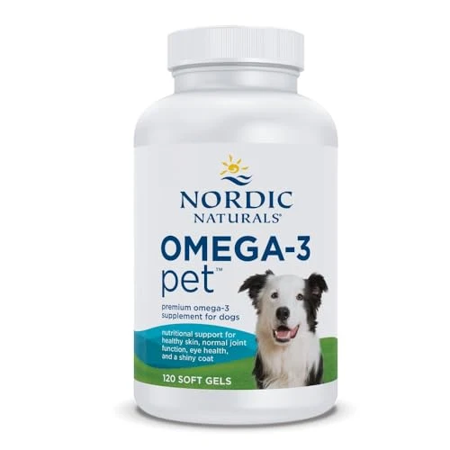 Convenient Nordic Naturals Omega-3 Pet Unflavored – 120 Soft Gels EPA DHA for Dogs Heart Skin Coat Immune Health Green