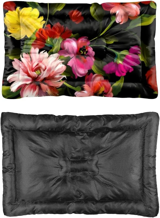 Responsible Pink Flowers Pet Sleeping Pad Cat Cushion Pad Pet Beds Outstanding