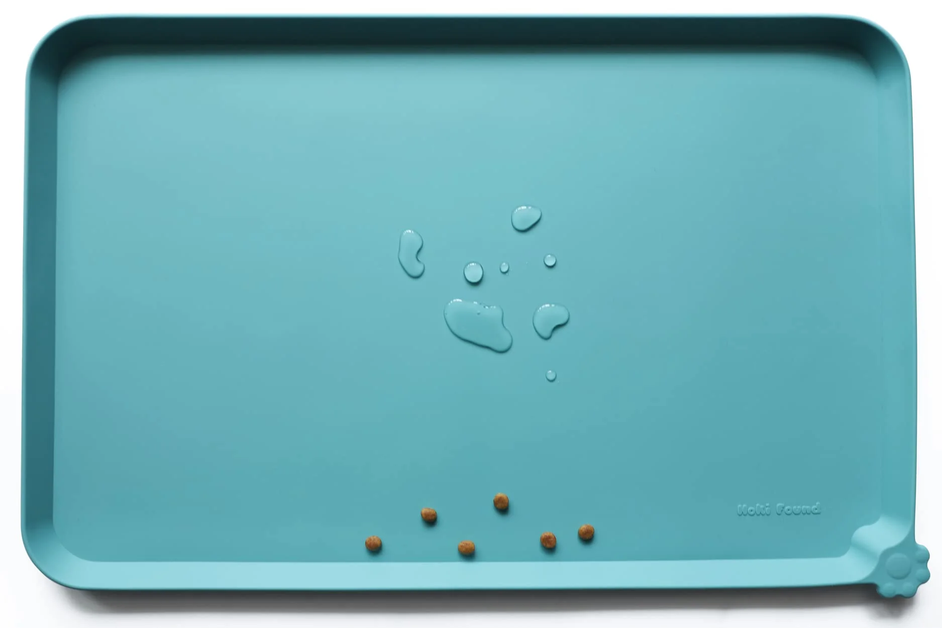 World-Class Hoki Found L Silicone Pet Food Mats Glacier – Non-Slip Waterproof 22 x 14 Lightweight