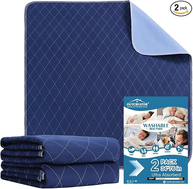 Green OUTCREATOR® Washable Bed Pads 34 x 76 Incontinence Mattress Protector Exceptional