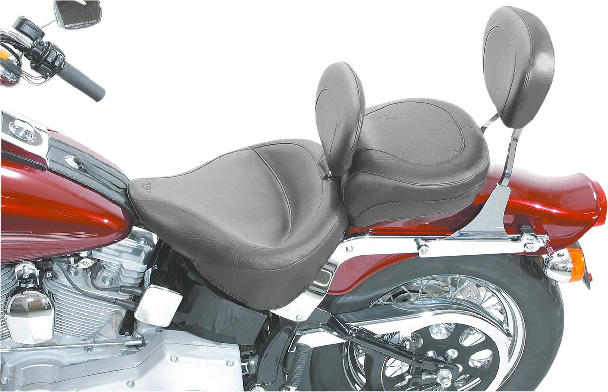 Advanced MUSTANG Wide Solo Seat - With Backrest - Vintage - Black - Smooth - FLST '00-'05 79121 Trusted