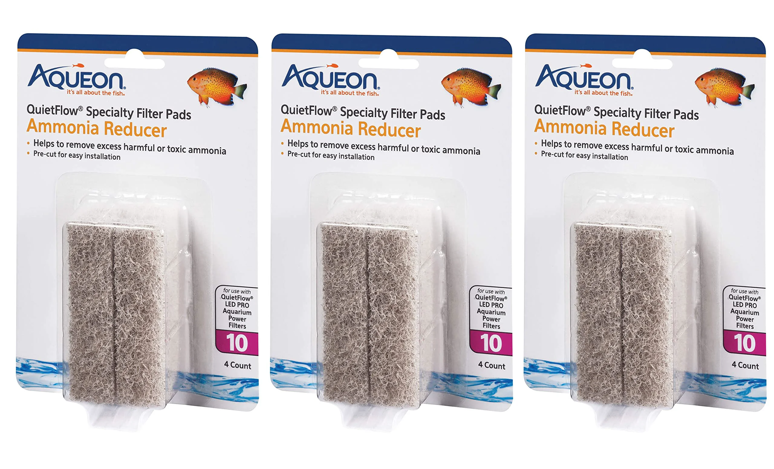 Artisan Aqueon 12 Count Ammonia Reducer QuietFlow Filter Pads Size 10 Classic