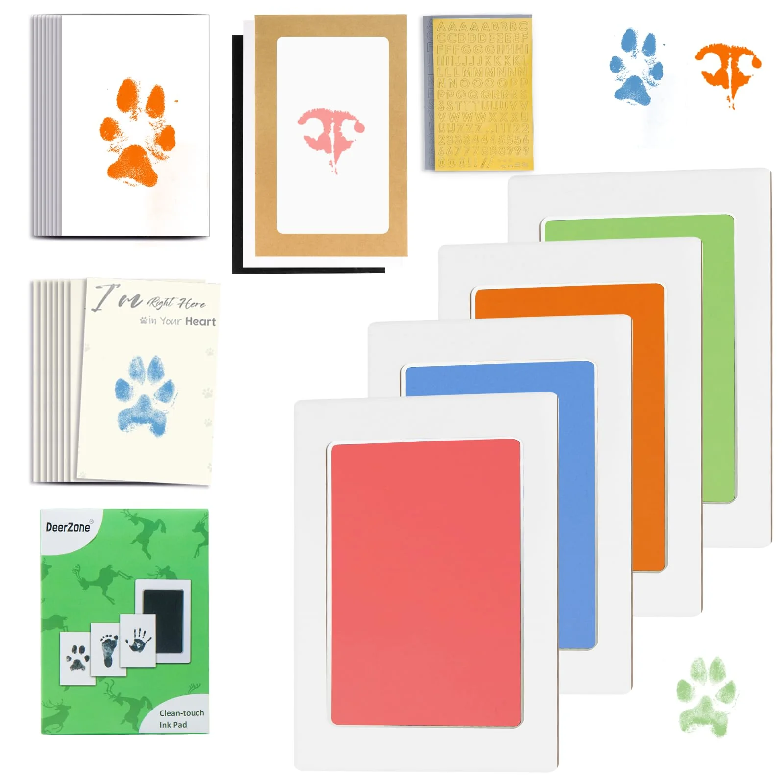 Artisan DeerZone Inkless Paw Print Kit – Clean Touch Pet Footprints Keepsake Modern